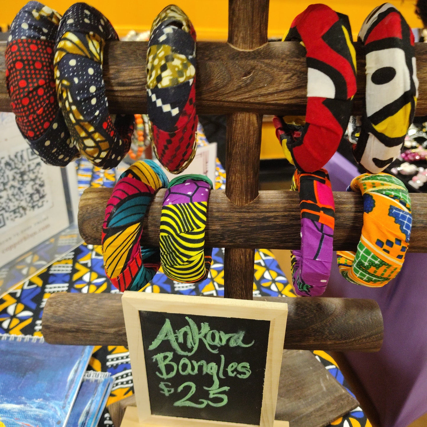 Ankara Wood Bangles